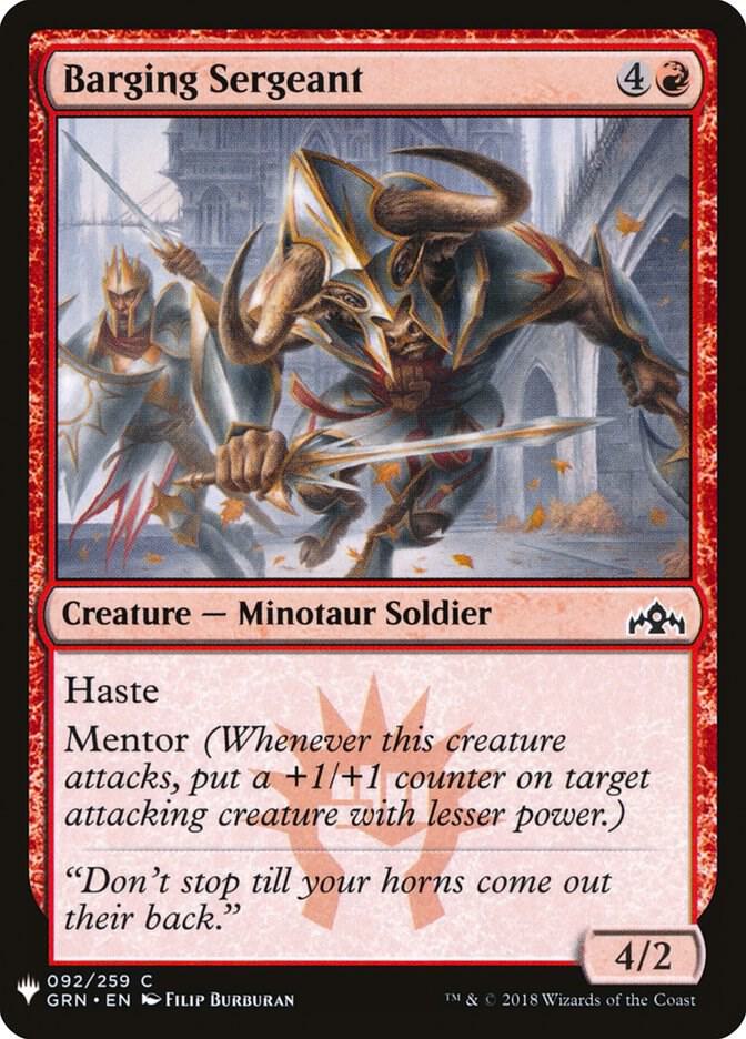 Barging Sergeant 92 card from The List Reprints