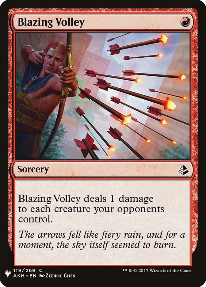 Blazing Volley 119 card from The List Reprints