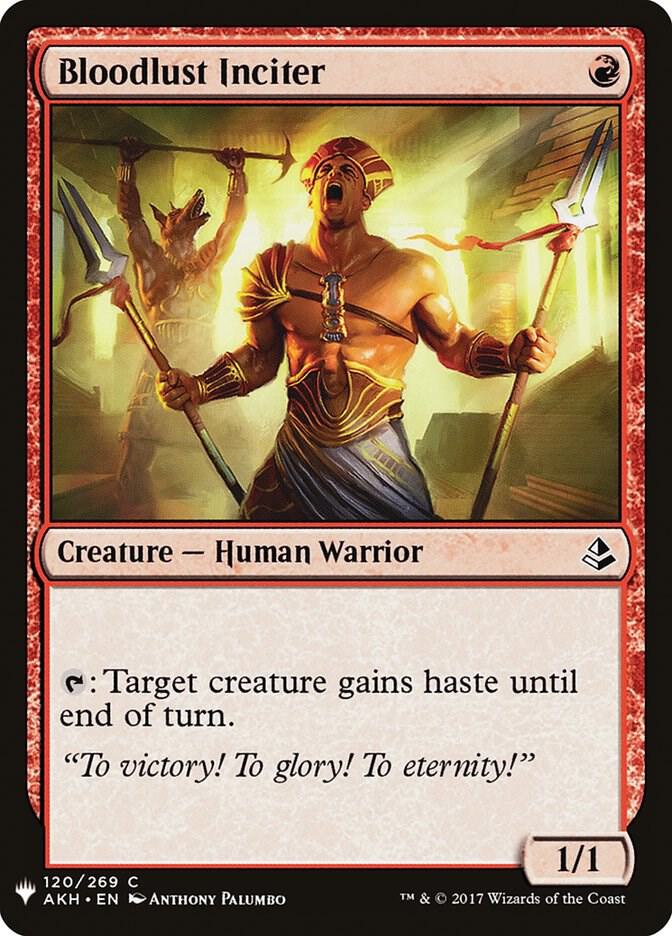 Bloodlust Inciter 120 card from The List Reprints