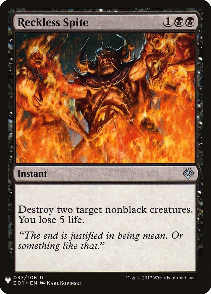 Reckless Spite 37 card from The List Reprints