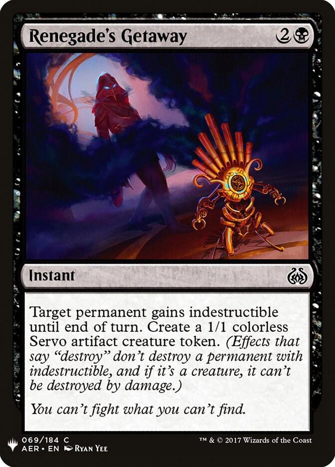 Renegade's Getaway 69 card from The List Reprints