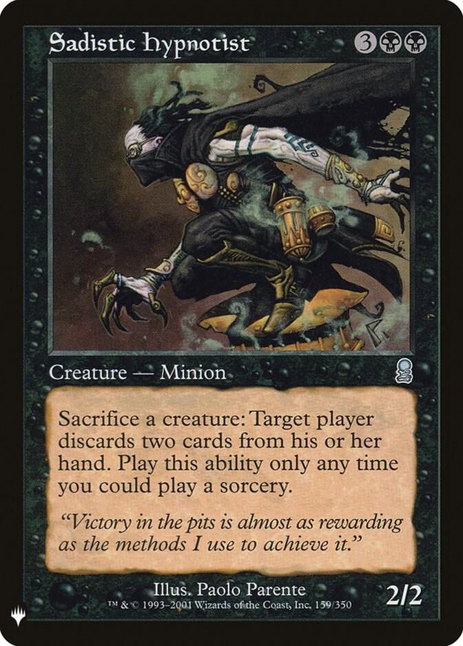 Sadistic Hypnotist 159 card from The List Reprints