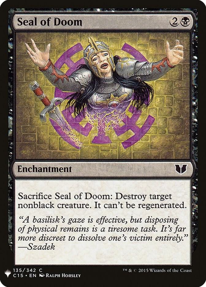 Seal of Doom 135 card from The List Reprints
