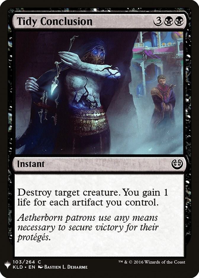Tidy Conclusion 103 card from The List Reprints