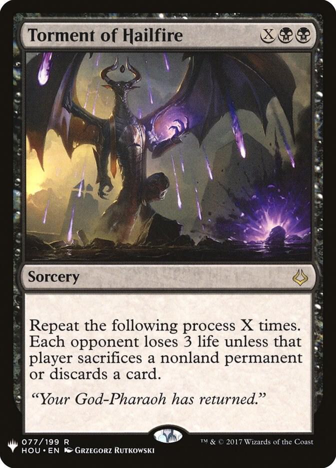Torment of Hailfire 77 card from The List Reprints