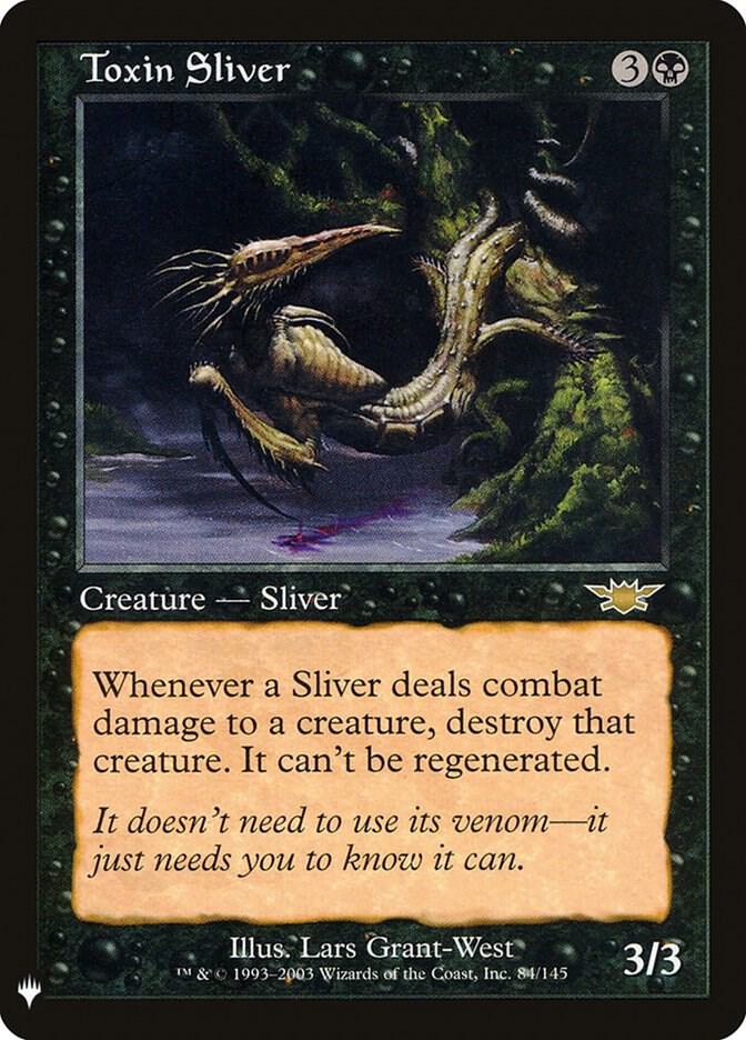 Toxin Sliver 84 card from The List Reprints