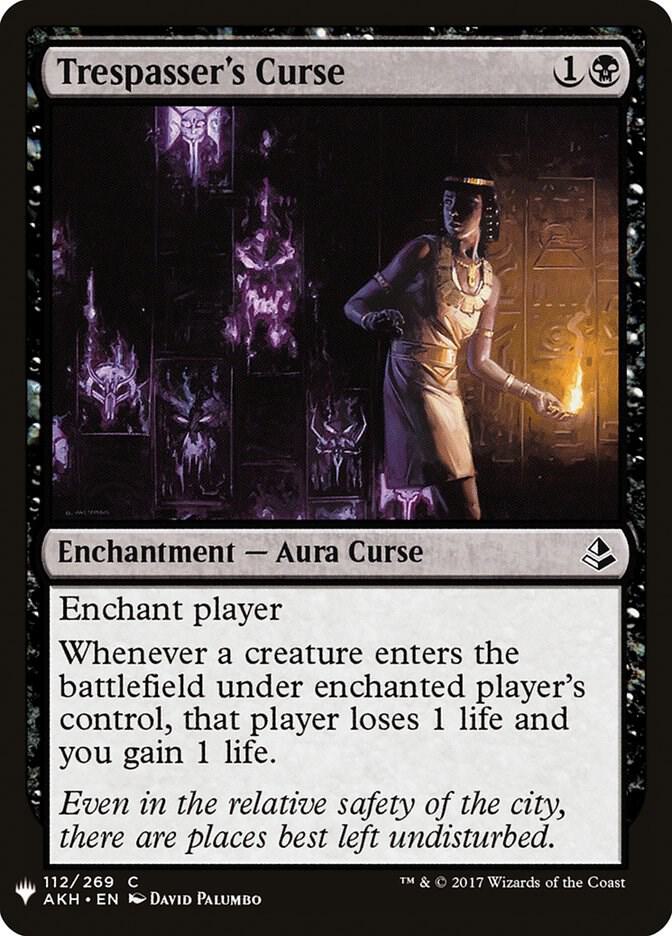 Trespasser's Curse 112 card from The List Reprints