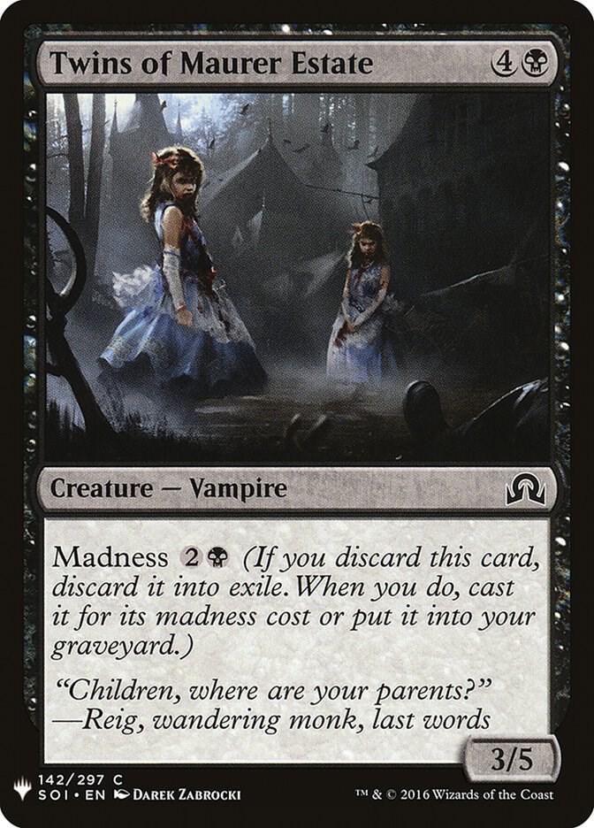 Twins of Maurer Estate 142 card from The List Reprints