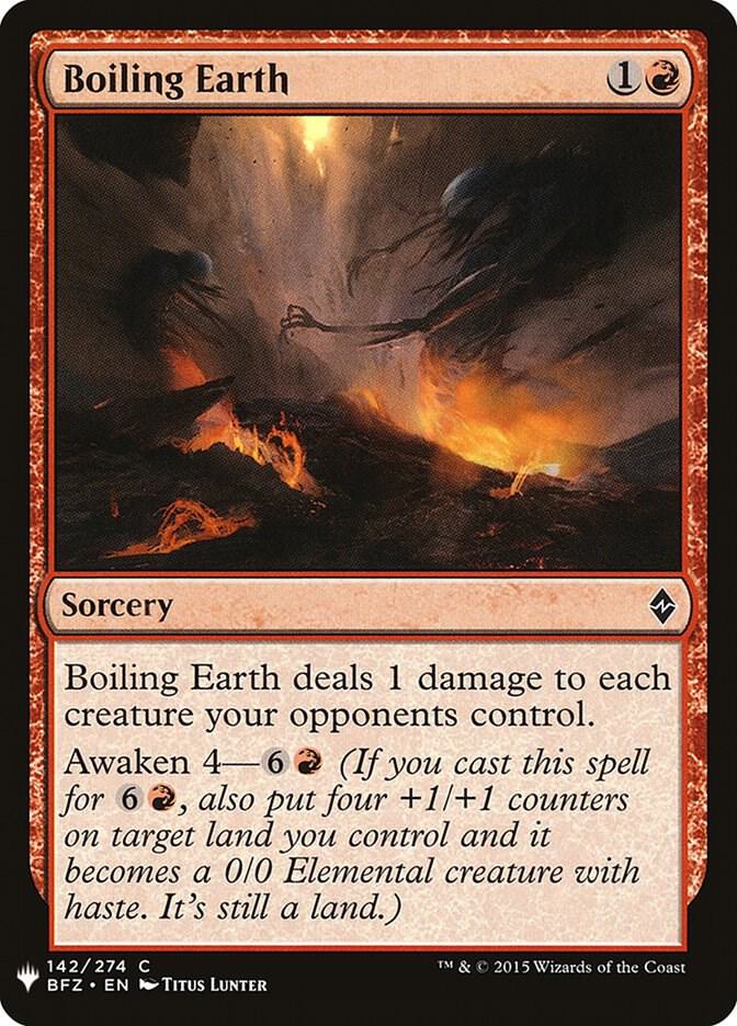 Boiling Earth 142 card from The List Reprints