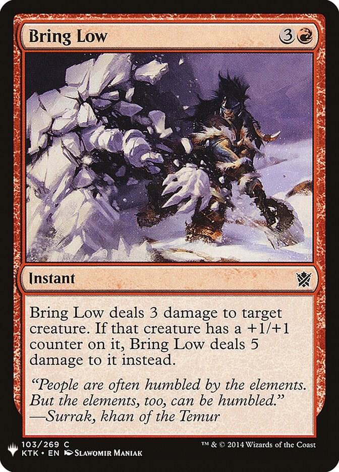 Bring Low 103 card from The List Reprints