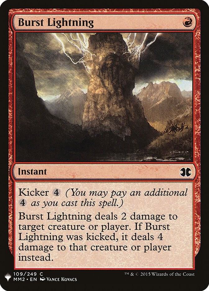 Burst Lightning (MM2) 109 card from The List Reprints
