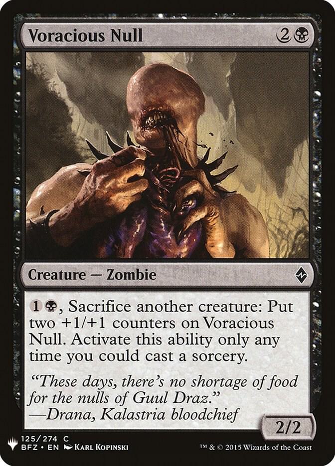 Voracious Null 125 card from The List Reprints