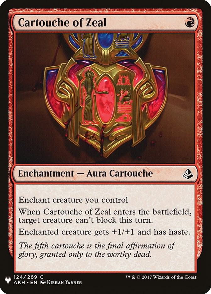 Cartouche of Zeal 124 card from The List Reprints