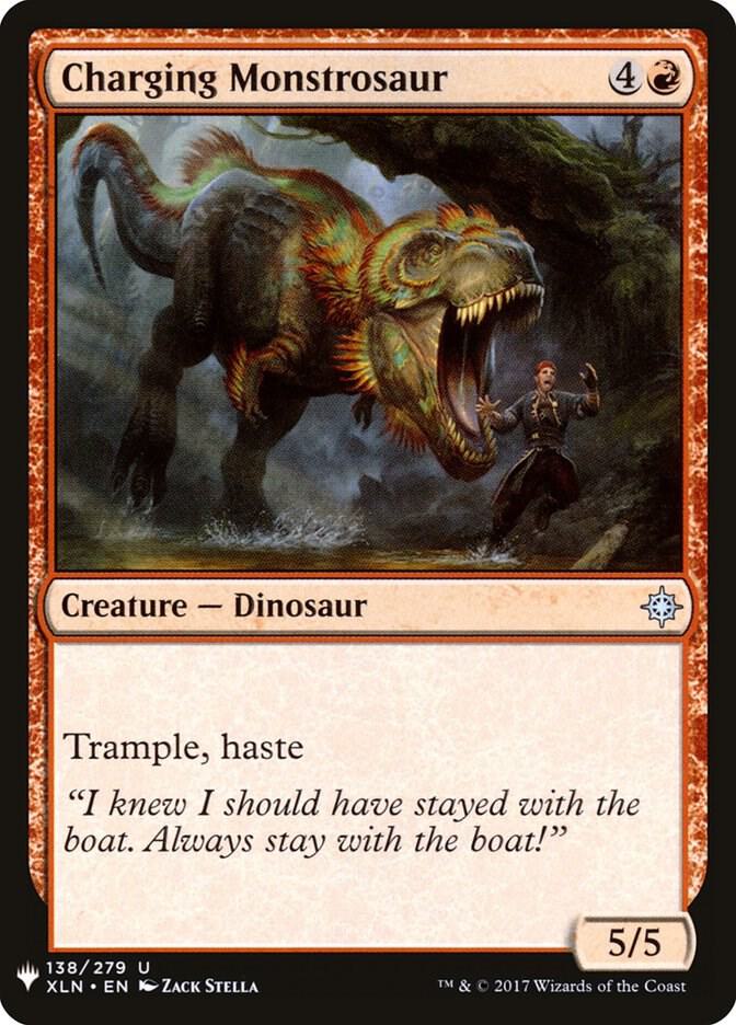 Charging Monstrosaur 138 card from The List Reprints