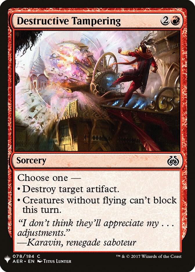 Destructive Tampering 78 card from The List Reprints