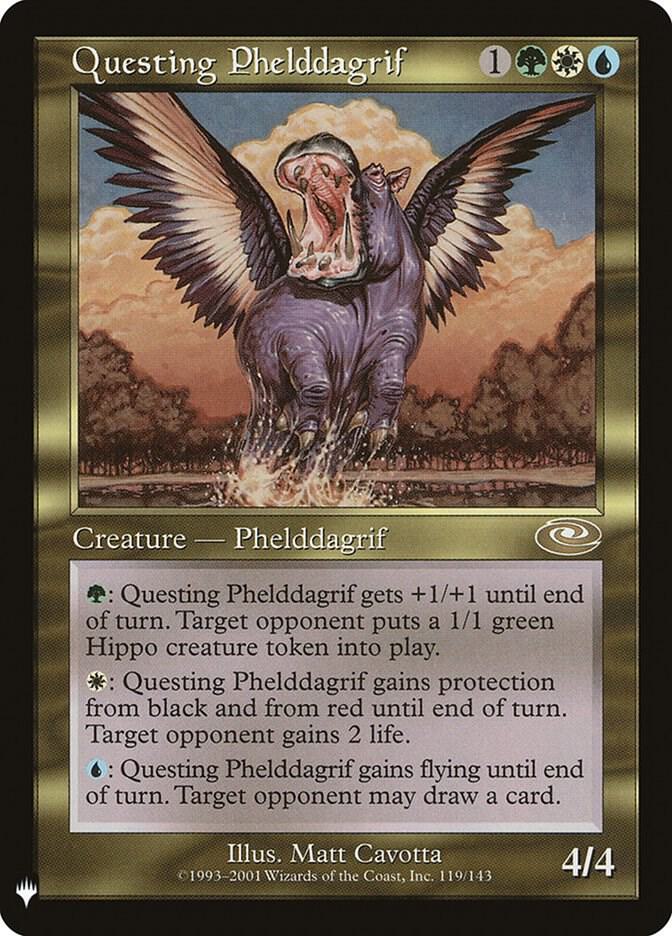 Questing Phelddagrif 119 card from The List Reprints