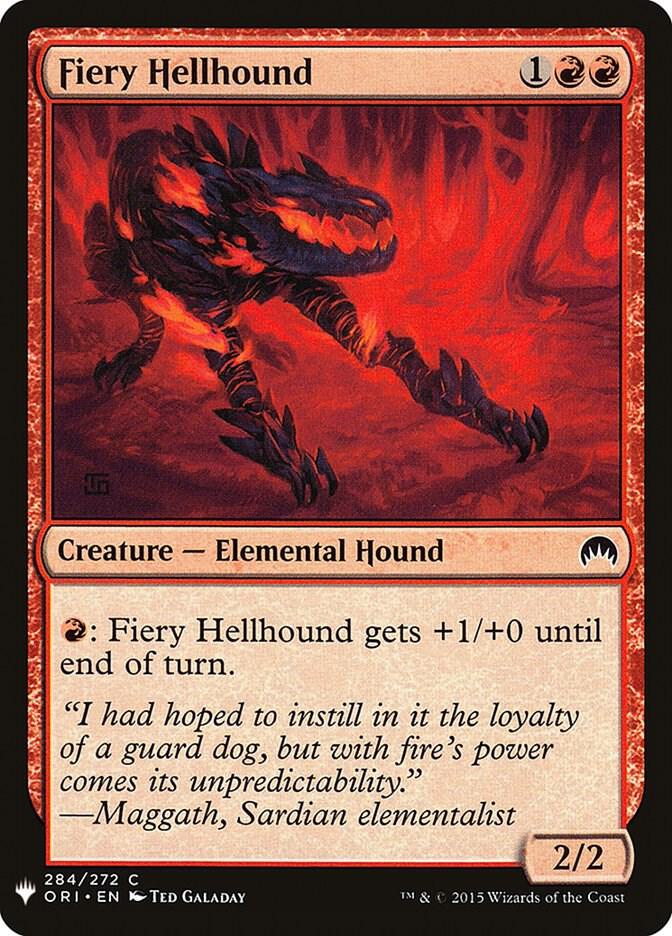 Fiery Hellhound 284 card from The List Reprints