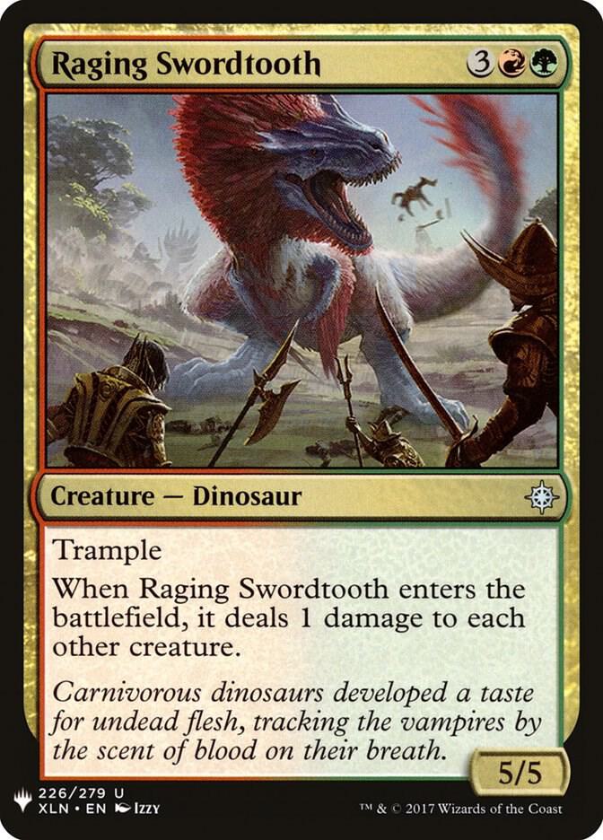 Raging Swordtooth 226 card from The List Reprints