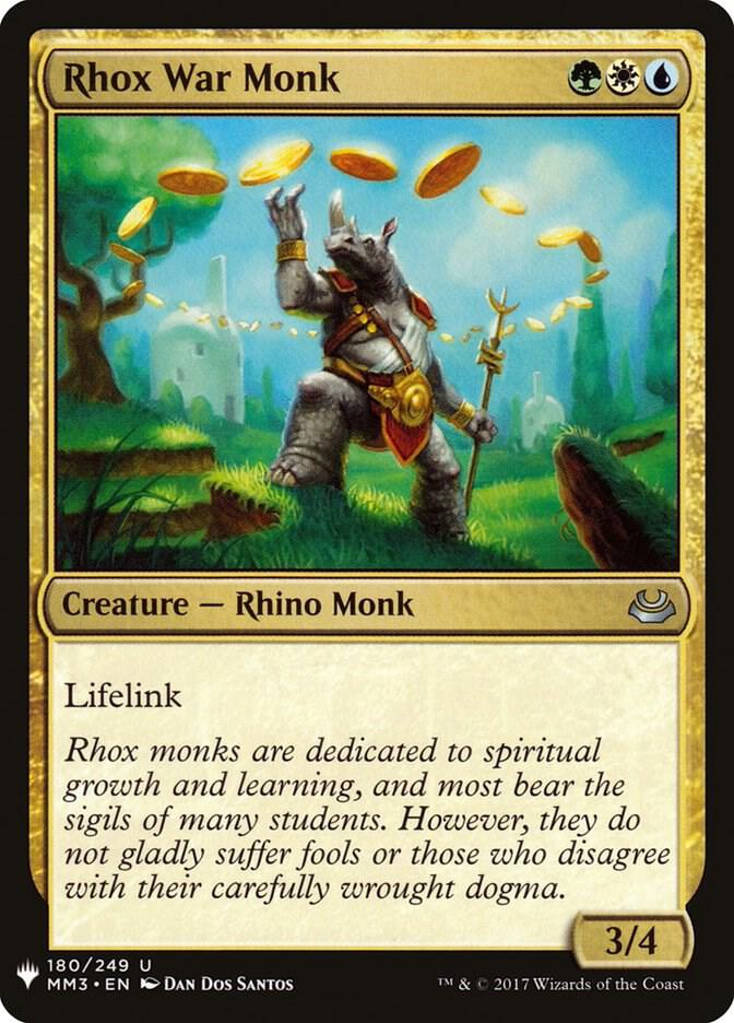 Rhox War Monk 180 card from The List Reprints