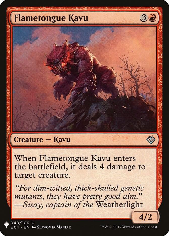 Flametongue Kavu 48 card from The List Reprints