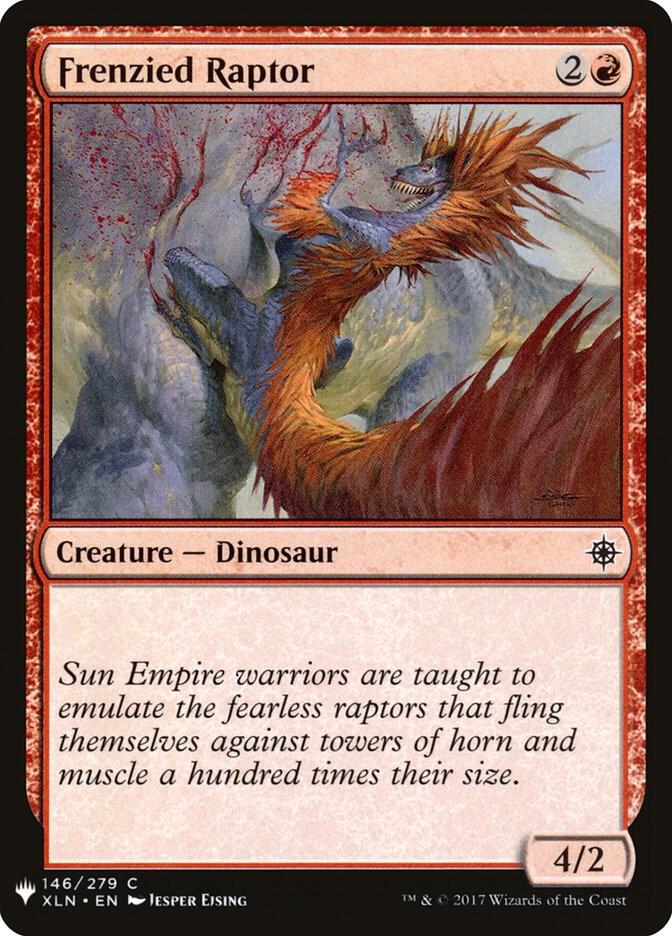 Frenzied Raptor 146 card from The List Reprints