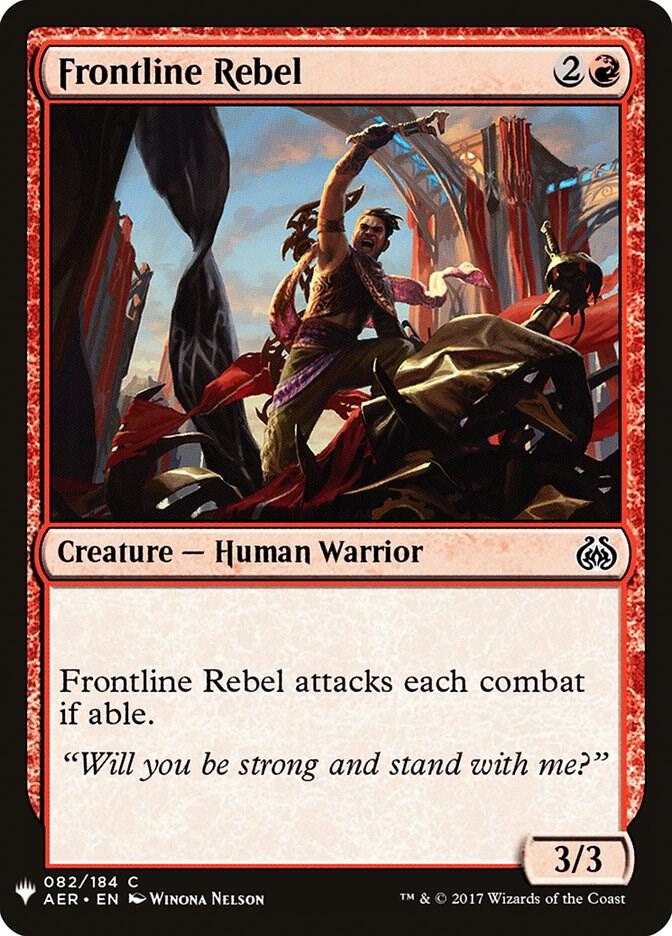 Frontline Rebel 82 card from The List Reprints