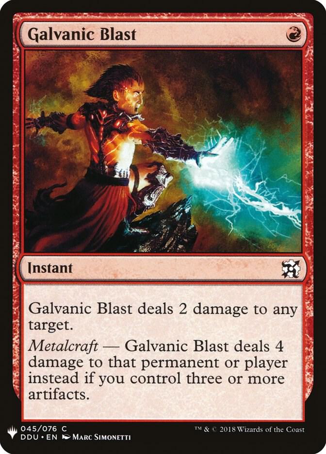 Galvanic Blast 45 card from The List Reprints