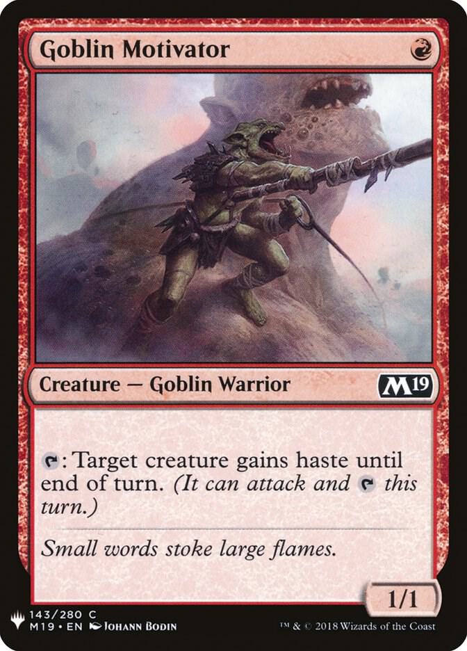 Goblin Motivator 143 card from The List Reprints