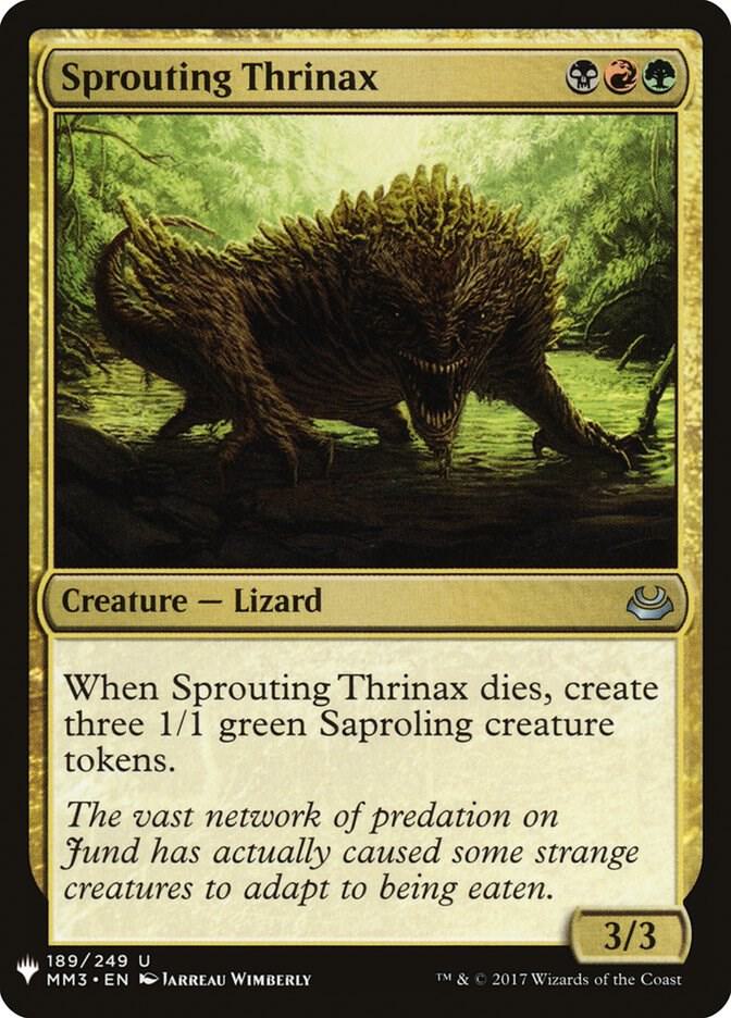 Sprouting Thrinax 189 card from The List Reprints