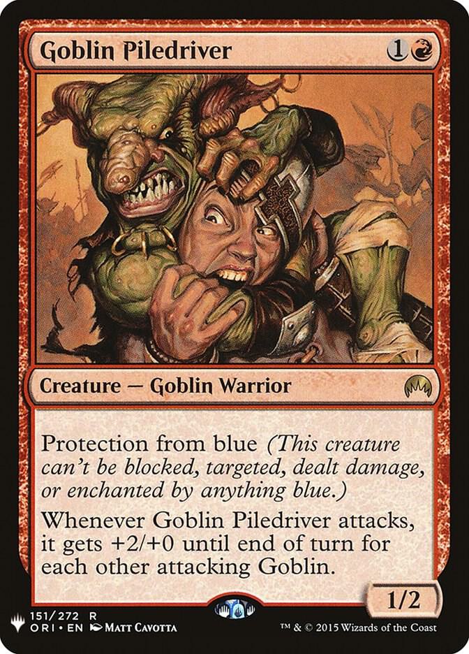 Goblin Piledriver 151 card from The List Reprints