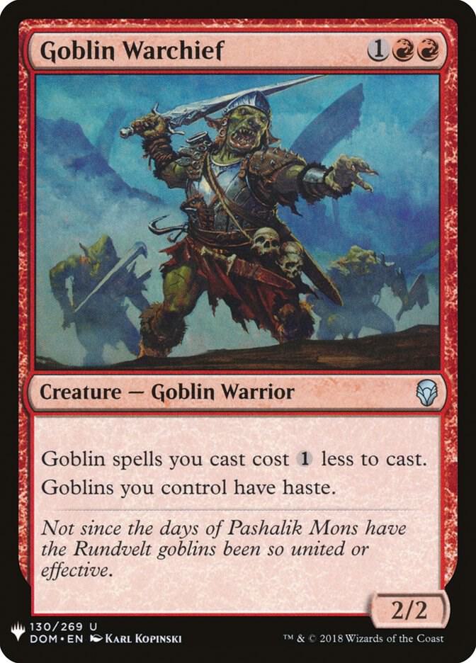 Goblin Warchief (DOM) 130/269 card from The List Reprints