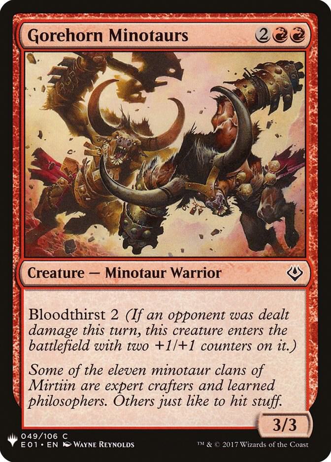 Gorehorn Minotaurs 49 card from The List Reprints