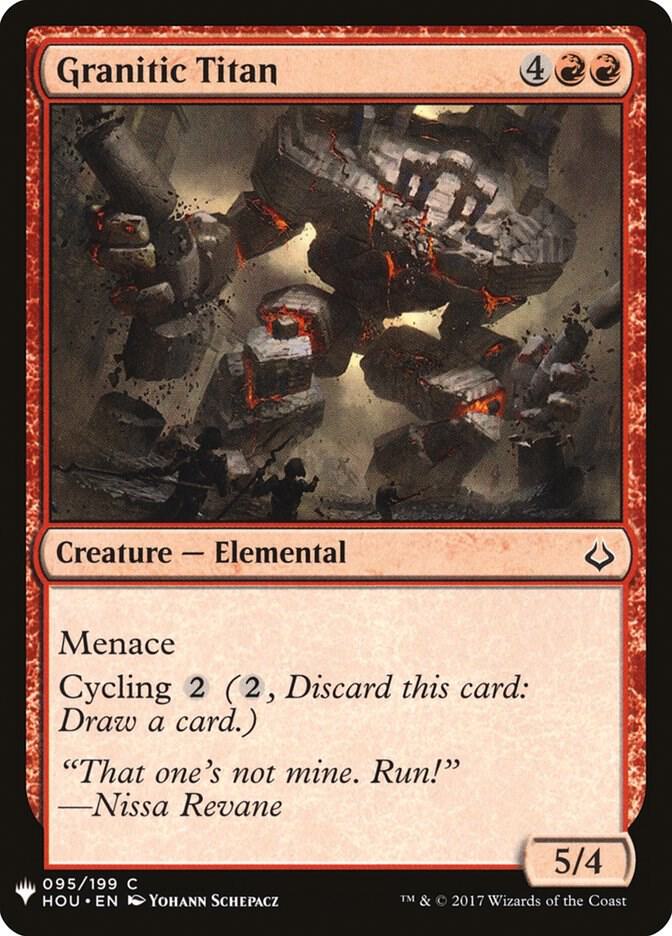 Granitic Titan 95 card from The List Reprints