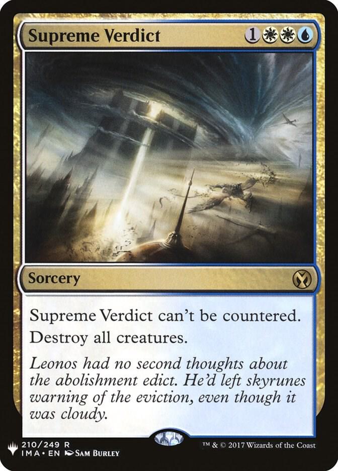 Supreme Verdict 210 card from The List Reprints