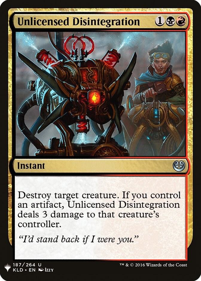 Unlicensed Disintegration 187 card from The List Reprints