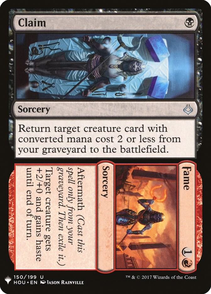 Claim // Fame 150 card from The List Reprints