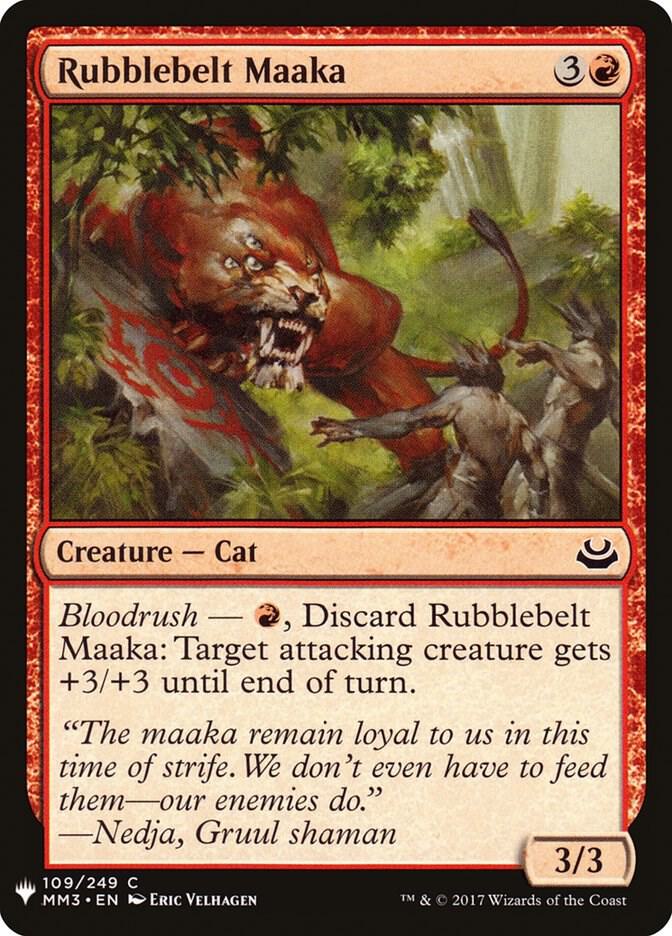 Rubblebelt Maaka 109 card from The List Reprints