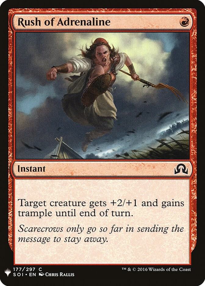 Rush of Adrenaline 177 card from The List Reprints