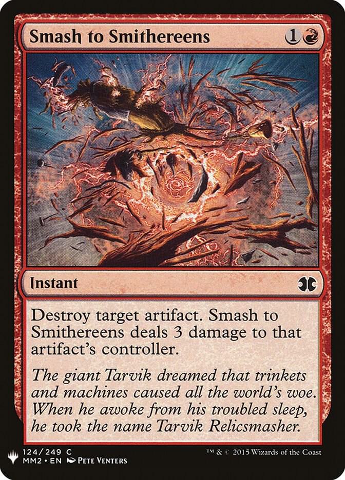 Smash to Smithereens 124 card from The List Reprints