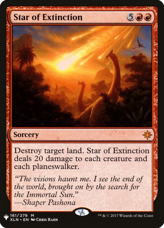 Star of Extinction 161 card from The List Reprints