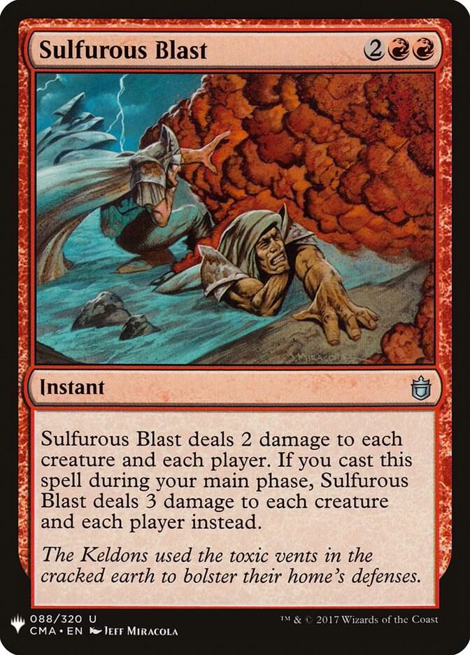 Sulfurous Blast 88 card from The List Reprints