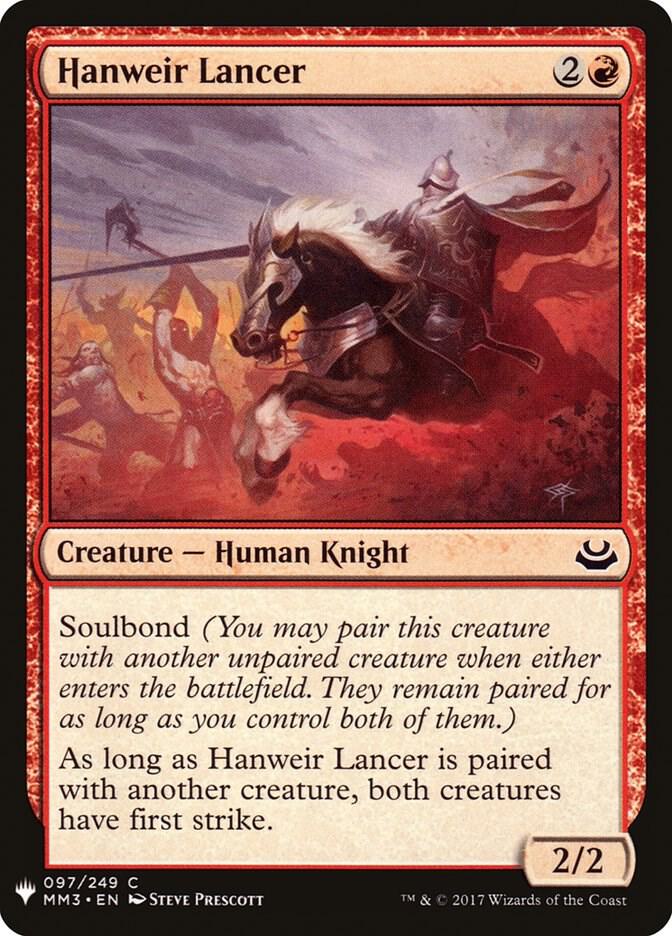 Hanweir Lancer 97 card from The List Reprints