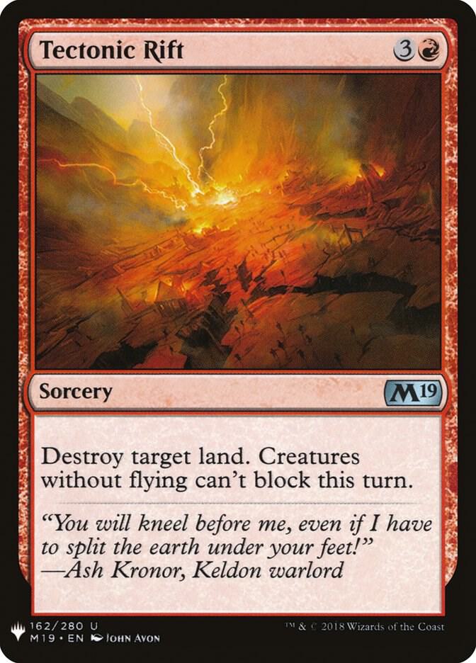 Tectonic Rift 162 card from The List Reprints