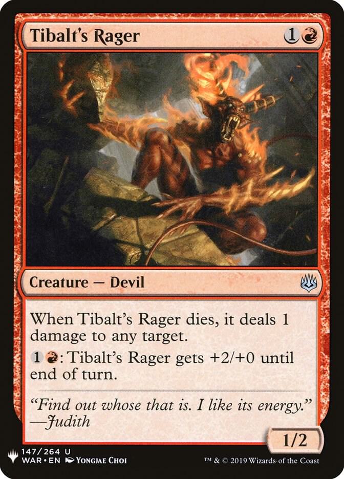 Tibalt's Rager 147 card from The List Reprints