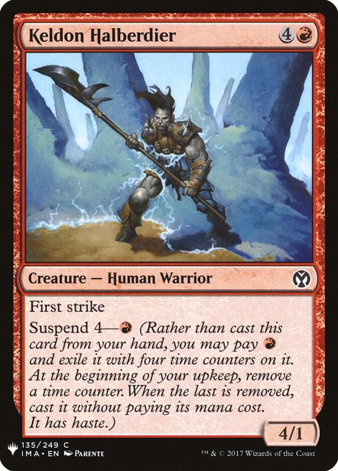 Keldon Halberdier 135 card from The List Reprints