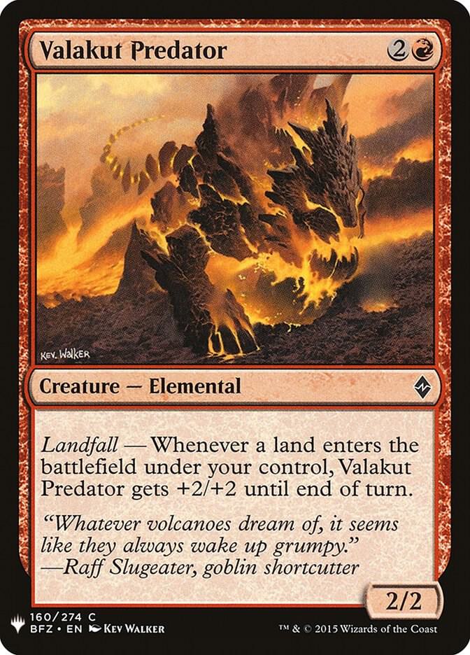 Valakut Predator 160 card from The List Reprints