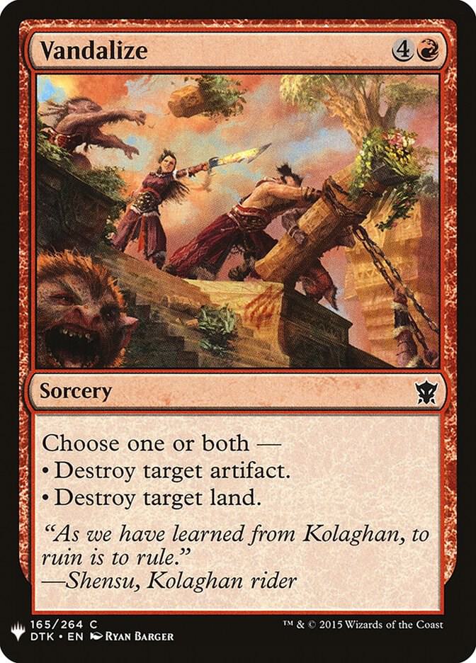 Vandalize 165 card from The List Reprints