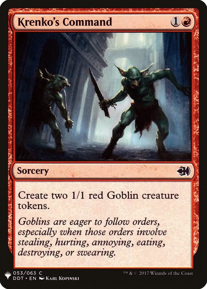 Krenko's Command (DDT) 53 card from The List Reprints