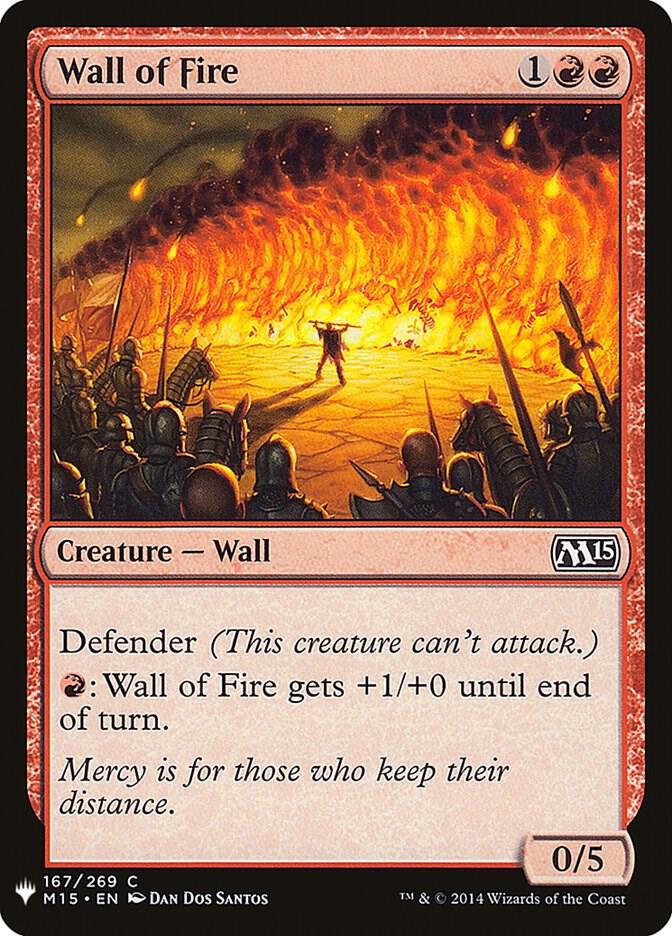 Wall of Fire 167 card from The List Reprints