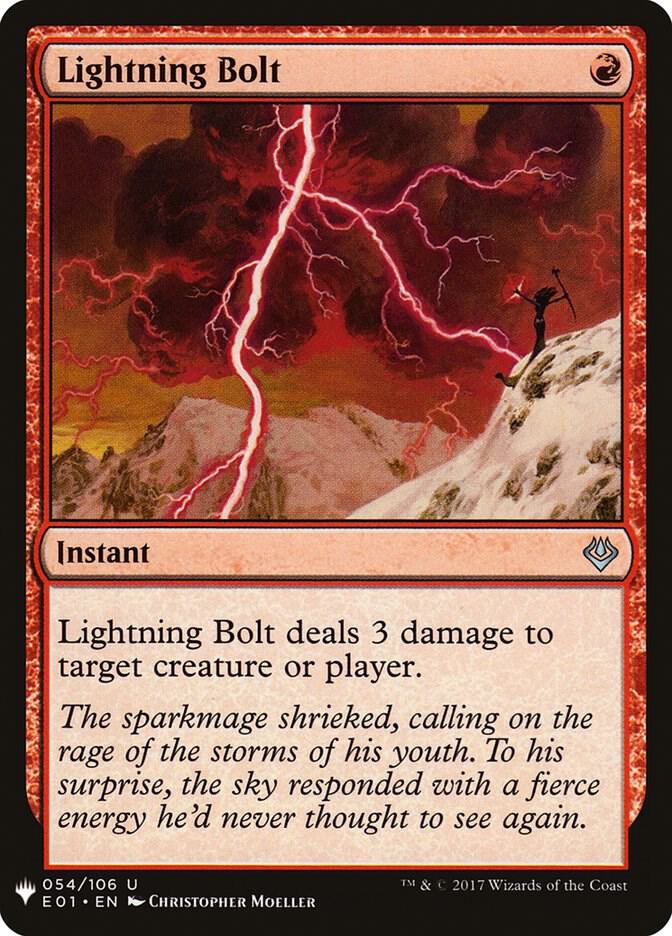 Lightning Bolt (E01) 54 card from The List Reprints